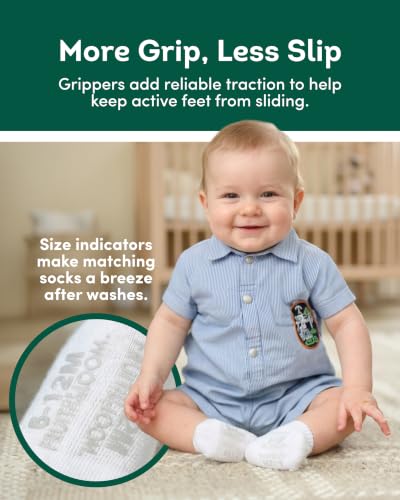 Image of Fruit of the Loom Baby 14-Pack Grow & Fit Flex Zones Cotton Stretch Socks - Unisex, Girls, Boys