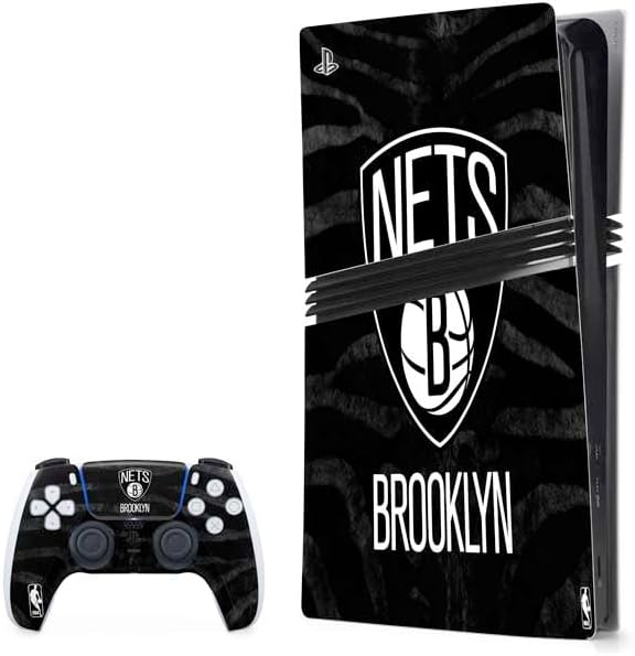 Skinit Decal Gaming Skin Compatible with PS5 Pro Bundle - Officially Licensed NBA Brooklyn Nets Marble Design