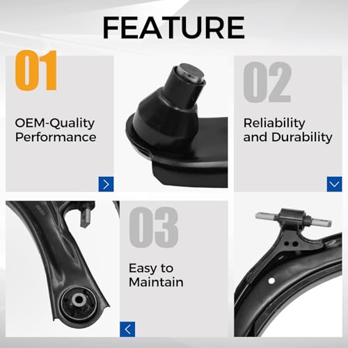 MACEL 2 Pcs MS30194 MS30195 Suspension Front Lower Left Right Control Arm Assembly Compatible with 2008-2013 ​Nissan Rogue, 2014-2015 ​Nissan Rogue Select, w/Ball Joint by MACEL - Image 5