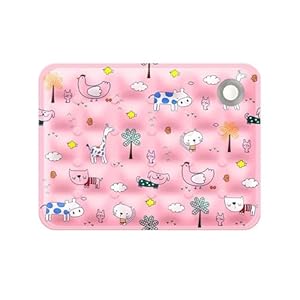 HIKOO DAILY Rosa Haustiermatte mit Cartoon-Tieren