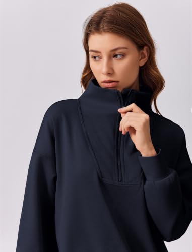 Image of PINSPARK 2 Piece Sets for Women 1 /4 Zip Lounge Matching Set Fall Outfits | Oversized Sweatshirt, Long Sleeve Pullover, Wide Leg Pants with Drawstring Pockets, Sweatsuit, 2026 Travel Airport Tracksuit