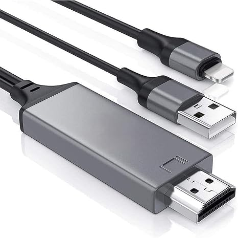 Lighting to HDMI USB Adapter, Compatible with Phone Pad to HDMI, 1080P Digital AV Adapter HDTV Cable for Phone/Pad to TV Projector Monitor