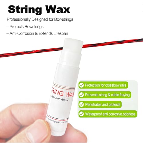 - QI HUO JU - 5 Pieces Bow String Wax, Protective Bowstring Waterproof Rail Lube for Crossbow Recurve Compound Bow Strings, Archery Bowstring Wax Reduce Friction and Prevent Fraying (White)