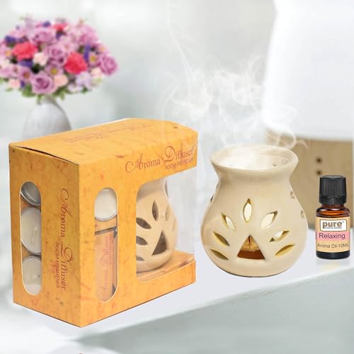 Image of Pure Source India Aroma Set with 10ml Relaxing Aroma Oil and 4 Tea Candles,