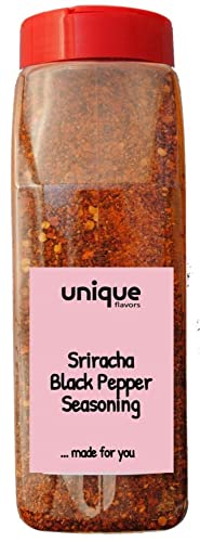 Sriracha Hot Ground Black Pepper Gourmet Quality 20 Oz Shaker Bottle - Unique Flavors #TOP13