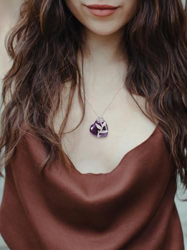 Gehecrst AKUS9347 Amethyst Crystal Heart Necklace thumb #2