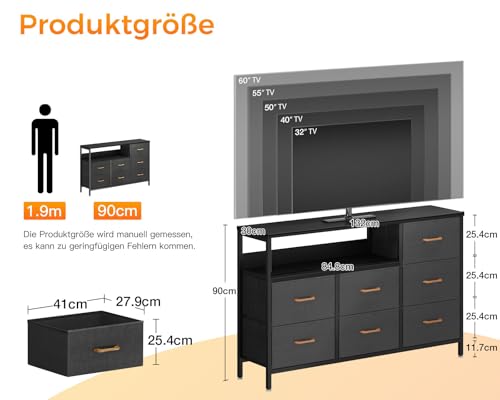 Detaillierter Blick auf die anthrazitfarbene Coleshome LED-Kommode während Montage