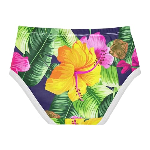 Tropical Flowers Green Leaves Toddlers Underwear Floral 2t Cotton Panties Little Girl Cartoon Briefs Undies Kids2