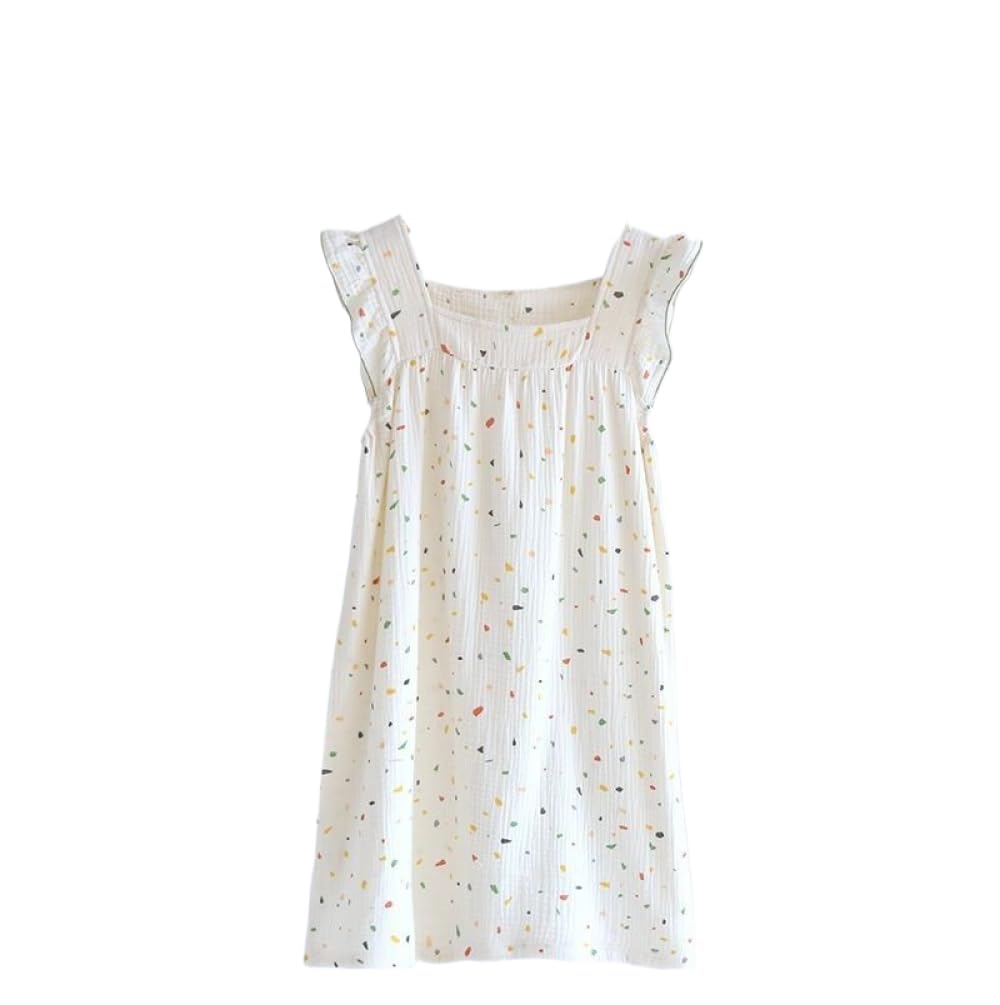 MGDIFYXAA Camisón para Mujer - Camisola Vestido De Pijama para Mujer Ropa De Dormir De Verano Algodón Linda Niña Ropa De Dormir Ropa De Hogar Vestido De Noche