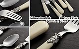 Exzact Cutlery Set 20pcs Antique Cream Handles, Stainless Steel with Ivory-Coloured Detailed Handles, Traditional Vintage Retro Style - Image 9