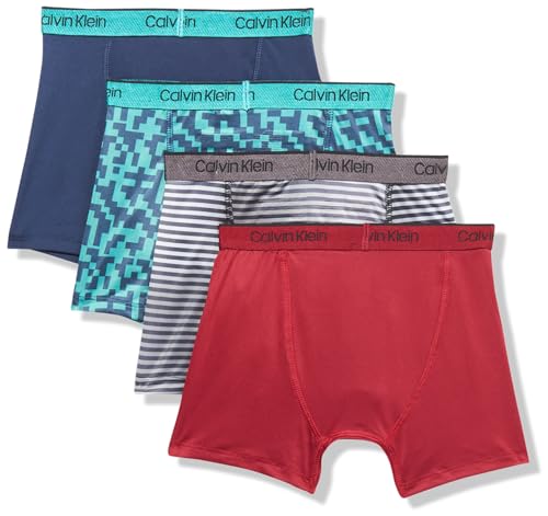 Image of Calvin Klein Kids Boys' Performance Boxer Brief Underwear 4-Pack