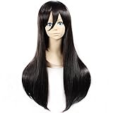 CaseEden (Case Eden) mayfly project blindfolded Orchestra Tateyama Fumino Noragami Iki Hiyori Yozakura Quartet Yarisakura Hime Cosplay Wig Long Straight 65cm heat pure black black black hair black & white Mel Choi wig net two sets (black & skin color)