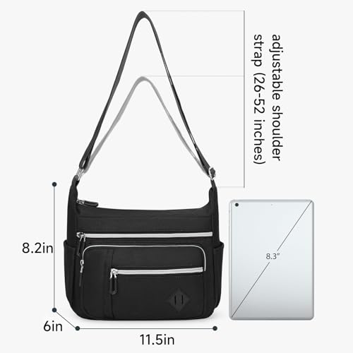 Crossbody Bags for Women Nylon Waterproof Shoulder Purse Messenger Bag Ladies Multiple Pockets Bag for Travel4