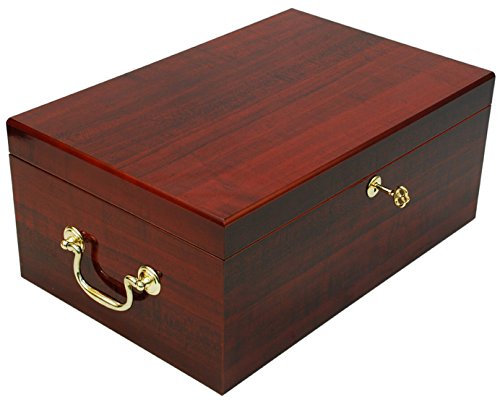 Prestige Import Group Monte Carlo Wood Cigar Humidor with Handles - Thumbnail 2