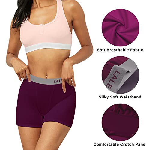 LALESTE Women Cotton Boxer Briefs 3" Inseam Boy Shorts Underwear Anti Chafing Shorts 5 Pack2
