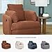 Signature Design by Ashley Modmax Contemporary Press-Back Swivel Glider Rocker Recliner with Machine Washable Cover, Hidden Storage Compartments and 2 Bolster Pillows, Orange
