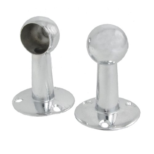 Aexit 2 Pcs Tool Organizers Towel Clothes Hang Bar Flanged Socket Tool Cabinets Silver Tone
