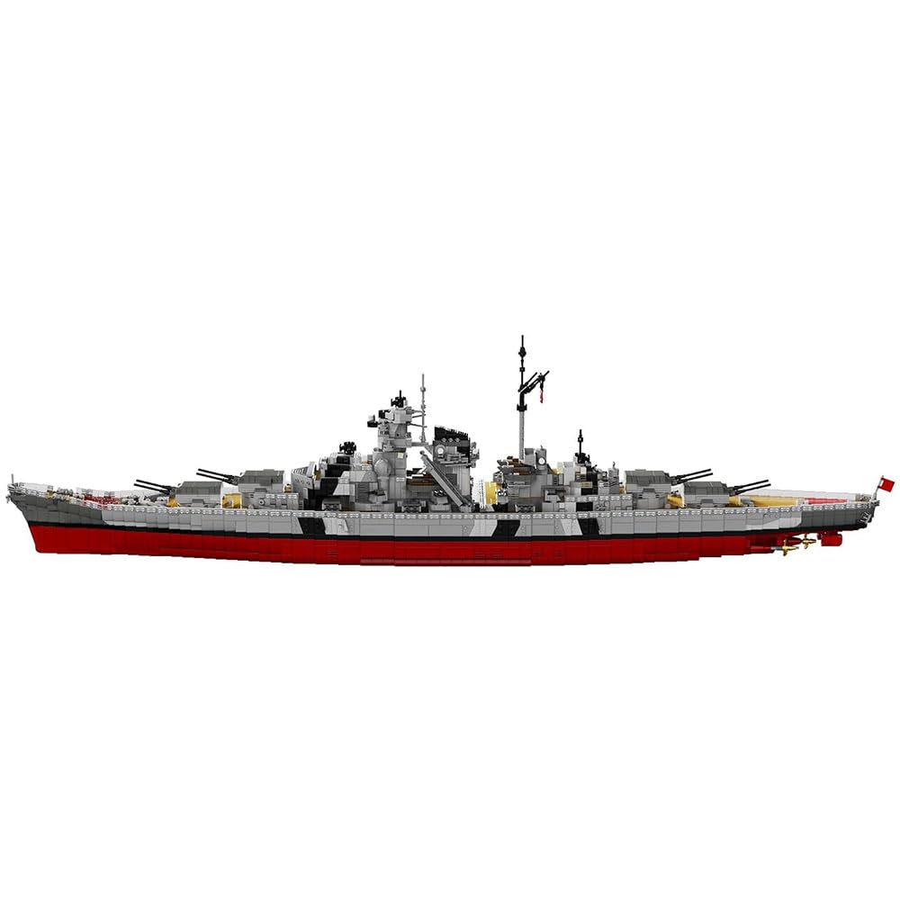 KYLON Technik Schlachtschiff Bismarck Klemmbausteine Set, XB-87000 Modular Schlachtschiff, 6950 Teile Modular Building Modell Bausatz, Sammlerstück für Erwachsene, Mit Originalverpack