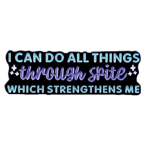 Image of Bible Lapel Pin - 'I Can't Do All Things Through Christ Which Strengthens Me' - Handmade Enamel Pin Badge Collection for Men & Women - Religious Gift Accessory