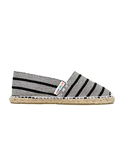 ALPARGATUS Szpargaty Unisex w paski - ręcznie robione w Hiszpanii, Czarne paski, 40 EU