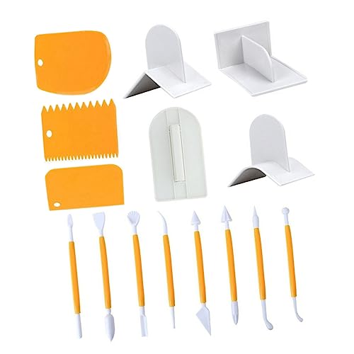 OUNONA 15pièces Kit De Pâtisserie avec Grattoir à Gâteau Lisseur à Fondant Stylo à Découper Les Gâteaux Ensemble Outils De Cuisson pour Gâteaux