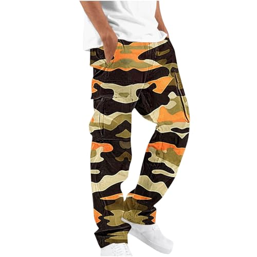 for Man Fall Summer Loose Fit Cargo Camo Pleated Straight Leg Long Leg Pants Mens 2025 Y2K