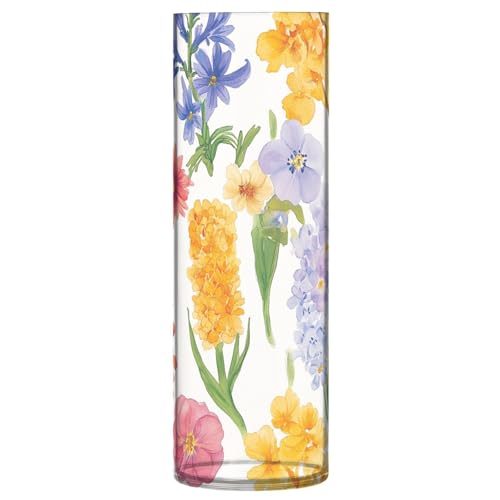 Florals Jacintos Begonia Jacinto Blanco Grande Florero de Plástico 11.8 Pulgadas Jarrones Decorativos Modernos para Mesas de Cocina Mesa Biblioteca Decoración Fiesta