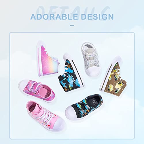 Girls Sneakers And Boys Sneakers Unisex-Child Slip On Canvas Walking Sneakers With Dual Hook And Loops Adjustable Strap Little Kid Shoes Size 12 Silver #TOP5