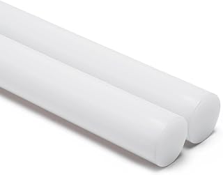 White Plastic Round Rod 1 inch Diameter UHMW Ultra-High Molecular Weight Polyethylene, 13 inch Long, Pack of 2 by Mujoiny