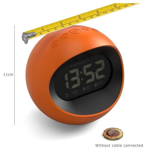 NEWGATE® Centre of The Earth Réveil | Horloge LCD rétro Ronde | Orange | Idéal pour Le Chevet, Le Bureau ou l’étagère | Accessoire rétro pour Chambre et Bureau – vue 4