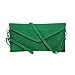 Women's Faux Suede evening Clutch bag shoulder Handbag messenger envelope bags (Green)