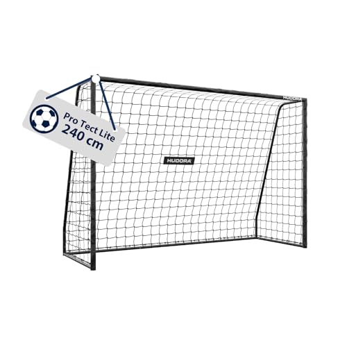 But de Football HUDORA Pro Tect Lite 240 – But de Jardin avec poteaux enrobés Une Utilisation extérieure – Montage Rapide grâce au système de clics –...