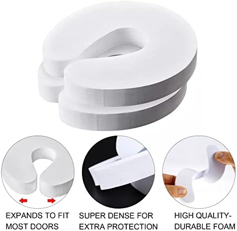 KJLEEN Door Finger Guards 12PCS Baby Child Foam Door Stopper Safety Door Finger Pinch Guard for Kids Prevention Slamming Door, Child or Pet from Getting Locked in Room Baby Finger Protection