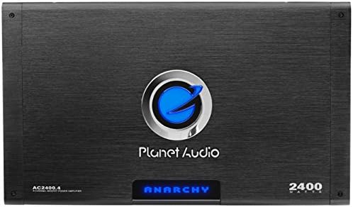 Planet Audio AC2400.4 Anarchy Series Car Audio Amplifier - 2400 High Output, 4 Channel, Class A/B, High/Low Level Inputs, High/Low Pass Crossover, Bridgeable, Full Range, For Stereo and Subwoofer