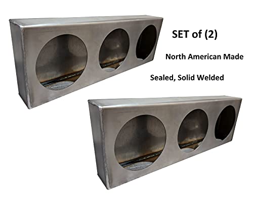 Star Fabrication Tail Light Box, Triple 4" Round, Set Of (2), Steel, For Truck Or Trailer,, 1073 #TOP1