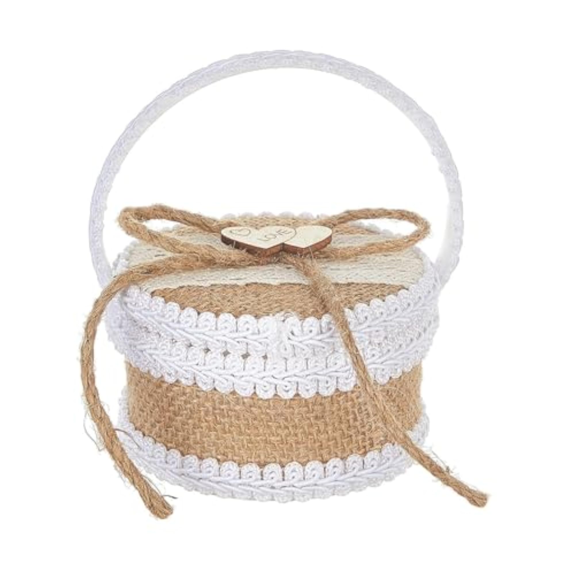 Wedding Ring Bearer Box with 2 Rings Slot for Ceremonies