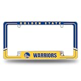 Rico Industries NBA Basketball Golden State Warriors Two-Tone 12" x 6" Chrome All Over Automotive License Plate Frame for Car/Truck/SUV