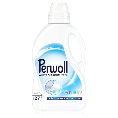 Perwoll White Waschmittel (27 Waschladungen) Feinwaschmittel reinigt sanft und erneuert Weiß und Fasern für alle weißen Textilien mit Dreifach-Renew-Technologie