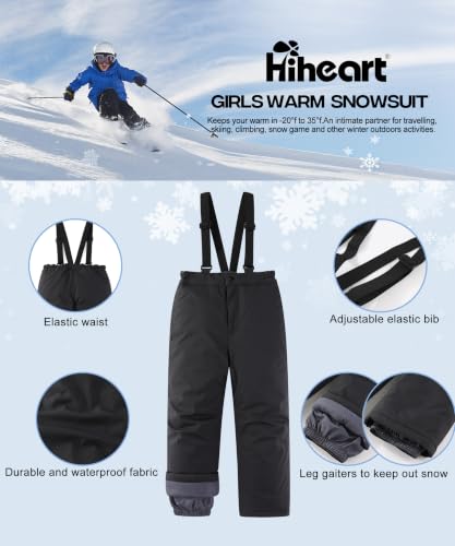 Image of Hiheart Boys Girls Winter Ski Jacket & Pants Set 2-Piece Snowsuit