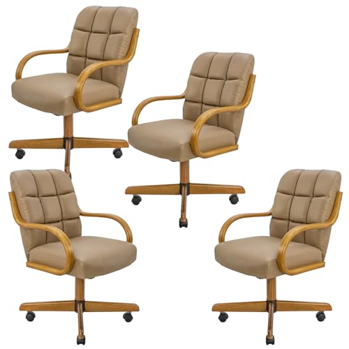 Chromcraft Douglas Set of 4 Classic Swivel Tilt Caster Chairs,