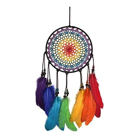 Dreamcatcher, Dream Catchers Colorful Rainbow Dreamcatcher Handmade Ornaments Wind Chimes Rainbow Feather Dream Catchers for Gifts Wedding Ornament and Home Decorations Cover