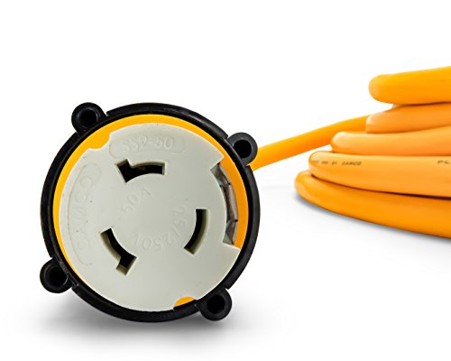 Camco 50’ Powergrip Marine Extension Cord With 50 Amp Locking Adapters | Allows For Easy Boat Connection To Distant Power Outlets | Built To Last (55623) #TOP2