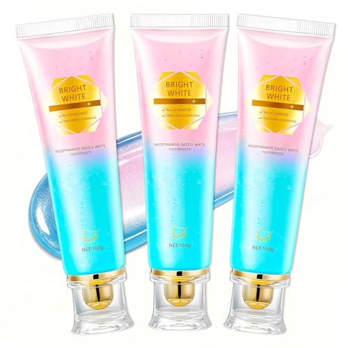 XdealCozyxc 3 Pack Niacinamide Whitening Toothpaste Fluoride-Free Teeth Whitening Toothpaste for Sensitive Oral Care & Fresh Breath