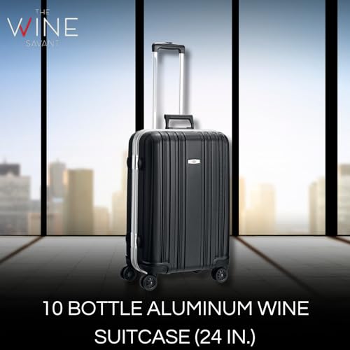 Aluminum 10-Bottle Wine Suitcase