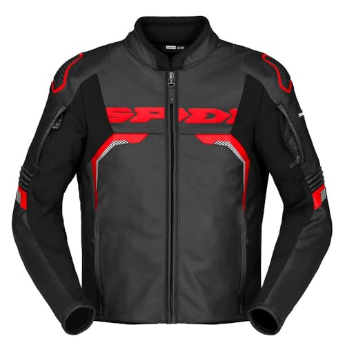 Universally applicable SPIDI Evorider 3 Giacca di Pelle da Moto, Rosso, 50