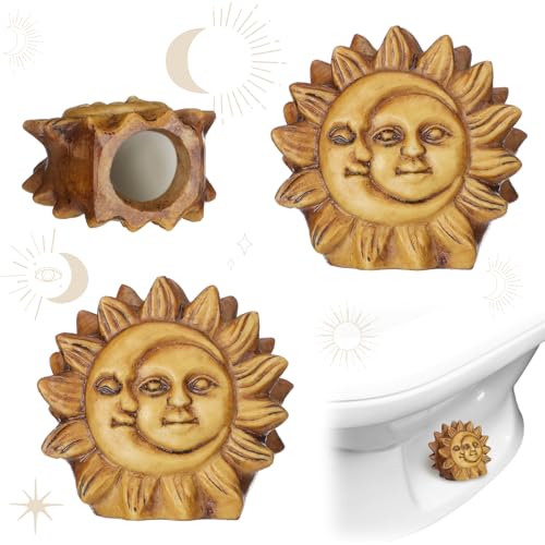 Honeydak 2 Pack Decorative Toilet Bolt Covers, Gold, Celestial