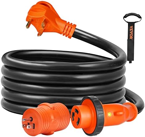 RVGUARD Prolunga Per Camper 50A 15 Piedi | Cavo STW Con Indicatore LED, Custodia Inclusa