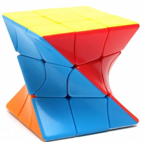 Image of Hawkister 3x3x3 Middle Curve Twisted Magic Cube | Stickerless Twist Shape Mod Speed Cube | 90-Degree Angled Design, Smooth Turning Eco-Friendly ABS Logic Brain Teaser for Kids & Adults