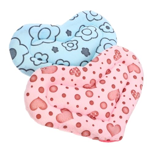 DIYEAH - DIYEAH 2 pièces Coussin Thermique pour Petit Animal Tapis Chaud Forme de Coeur pour Hamster Cochon Lapin Matelas Douillet Léger et Portable pour Nid Animaux de Compagnie