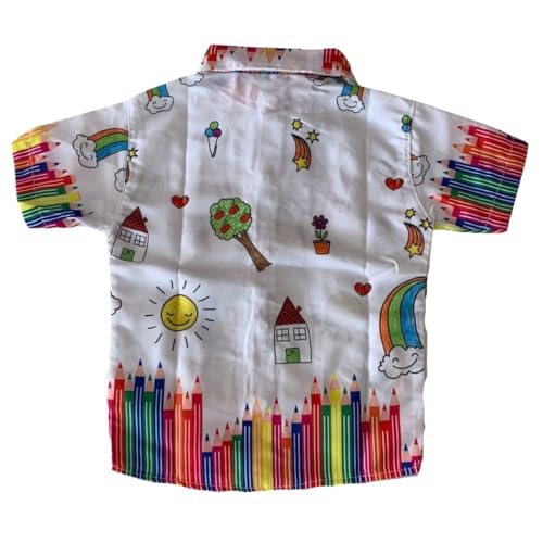 Camisa Infantil Mauricinho Aquarela Color Lápis e Gravata Comemorações Aniversário Festa (BR, Alfa,